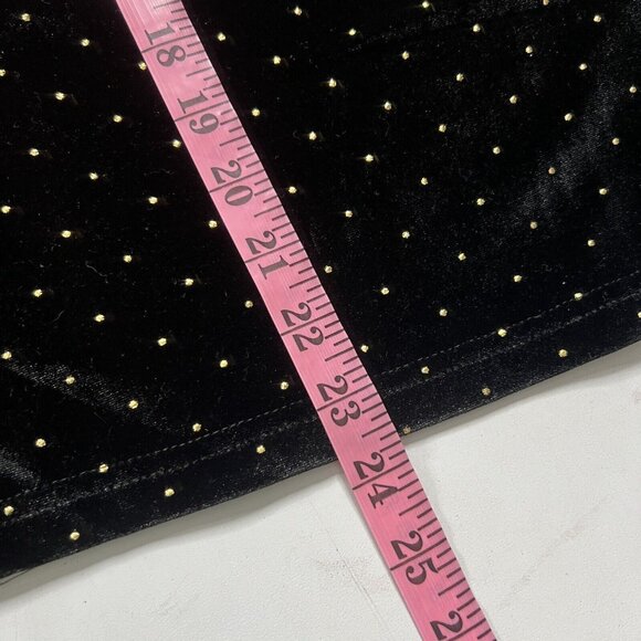 NWT Nanette Lepore Black Velvet Blouse Gold Polka Dots Mockneck Shirt XL NEW - Picture 15 of 16